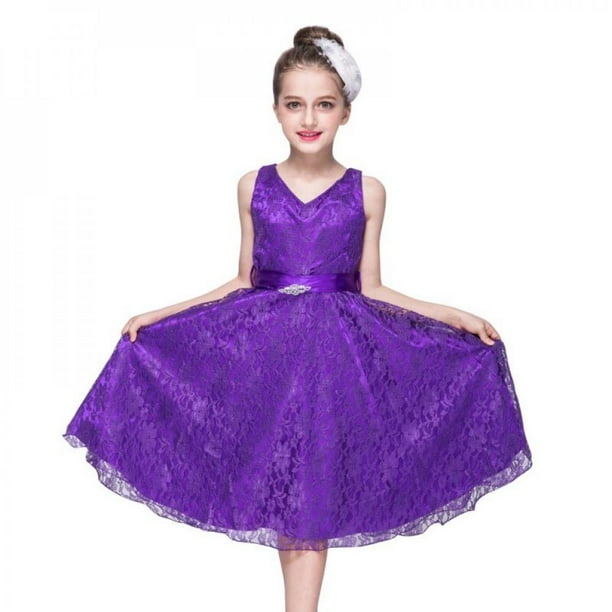 2018 Kids Girls Long Full Dress Princess Prom Cocktail Child Evening Party Gown
